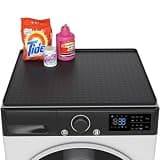 Iycnkok Washer Dryer Cover for The Top - Black 27''x 27'' Silicone Protector Mat for Washing Machine Countertop - Non-Slip Rubber Waterproof Dustproof Ideal for Laundry Kitchen 1 Piece
