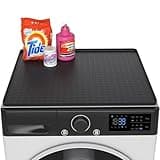 Iycnkok Washer Dryer Cover for The Top - Black 27''x 27'' Silicone Protector Mat for Washing Machine Countertop - Non-Slip Rubber Waterproof Dustproof Ideal for Laundry Kitchen 1 Piece