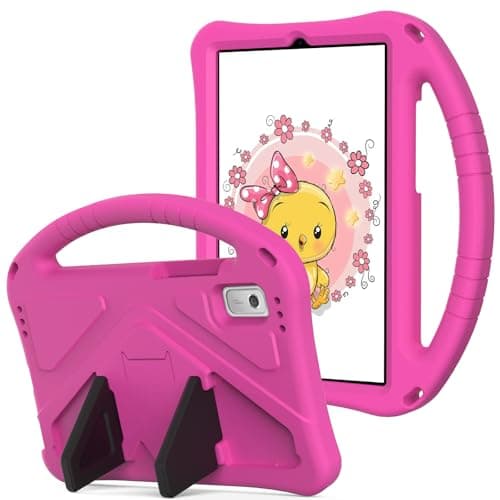 Compatible with NEC Lavie tab T9 9 inch (2024) Tablet Case for Kids - Durable Lightweight EVA Shockproof Protective Handle Stand Cover for Lavie Tab T9-9"(2024),Rose Red
