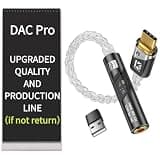 CCZ USB C to 3.5mm Audio Adapter, CX31993 DAC & MAX97220 Headphone Amplifier, HiFi 32Bit/384kHz DAC Dongle with 8-Core Silver-Plated Cable for iPhone 16/15, Samsung, iPad (1, drak Black, 002)