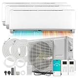 3 Zone 36000 BTU (12K+12K+18K) Mini Split Air Conditioner & Heater, WiFi Enabled Inverter Ductless Wall Mounted AC Unit