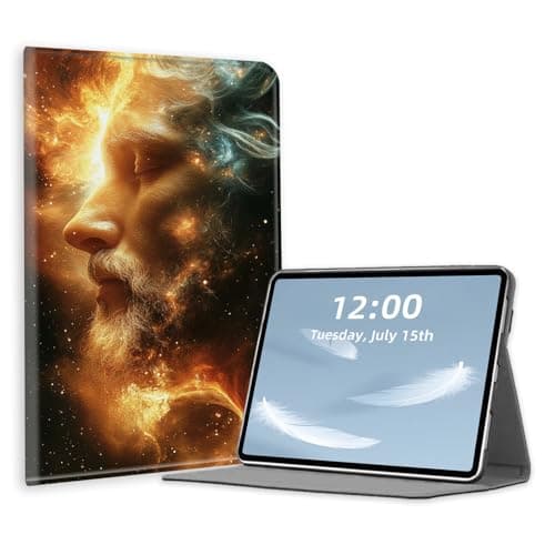 Tablet Case for Samsung Galaxy Tab S7 FE 12.4",PU Leather Folio Cover with Multi-Angle Stand,Auto Sleep/Wake,Full Protection Case for Galaxy S7 FE,Celestial Man Portrait