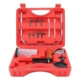 VFLDKRQAWYS Vacuum Pump, Car Manual Vacuum Pump Bleeding Brake Fluid Bleeder Tools Pistol Tester Kit Pressure Gauge