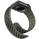 MoKo Magnetic Sport Silicone Band for Apple Watch Ultra 3/2/1, iWatch SE 3/2/1 & Series 11/10/9/8/7/6/5/4/3/2/1, Replacement Strap for 49/46/45/44/42mm, Smartwatch Bands for Men Women, ArmyGreen Black