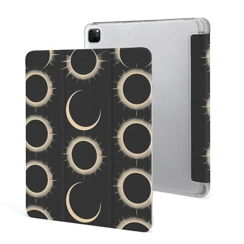 Magnificent Solar Eclipse Pattern Soft TPU Case Auto Sleep Wake Cover with Pencil Holder Compatible with Ipad Pro 2021 (12.9in)
