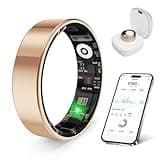 Smart Health Ring Fitness Tracker with Stress & Sleep Monitoring, Waterproof Activity Tracker, Compatible with iOS & Android, No Subscription Fee, Lightweight Wearable for Women & Men (Rose Gold, 8)