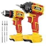 Ecarke Cordless Impact Driver and Drill Combo Kit Compatible with DeWalt 20V Battery, Up to 3100 In-lbs 1/4" Impact Driver and 440 In-lbs 3/8'' Power Drill with Bits, Brushless, LED Light(Tool Only)