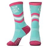 Gone For a Run Inspirational Running Socks - Mid-Calf Performance Socks - Turquoise - Run Like A Girl