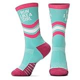 Gone For a Run Inspirational Running Socks - Mid-Calf Performance Socks - Turquoise - Run Like A Girl