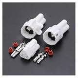LKHRIPMA Car Connector 3-Hole Insert Sheath 3pin Male and Female Shell + Male and Female terminals Set