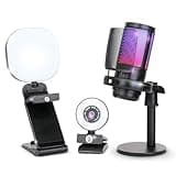 Webcam Streaming Kit with USB RGB Microphone & LED Light – 1080P 30FPS Streaming Camera Bundle for Twitch, YouTube, Podcasting, WFH – PC & Mac Compatible (Not for PS5 Alone)