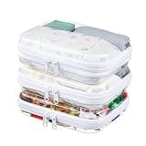 WELPIRT 3-Pack Medium Clear Hard Shell Zipper Pouches, Clear Zipper Bags, Hard Case Pouches for Purse & Diaper Bag Organizer,and Travel Essentials (3M