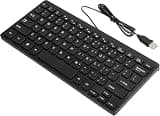 Replizo Ergonomic Wired Keyboard Without Number Pad - USB Multimedia Mini Keypad, Space-Saving Design for Office, School, Home (Black)