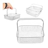 304 Stainless Steel Square 20cm Air Fryer Mesh Basket With Handle, Compatible For Vortex, Compatible For Phillips