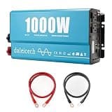 Daleicech 1000W Pure Sine Wave Inverter,12V DC to 120V AC for Solar RV Truck Camping Off-Grid, Dual AC Outlet,30W USB-C+2.1A USB,2000W Surge Peak,Remote Ready Optional LCD Display