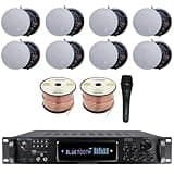 Vaiyer Home Audio System Kit - 7.2 Channel 3500 Watts Bluetooth Amplifier w/ 8 Qty of 5.25" Frameless Ceiling Speakers 175W Each, Mic, 16 AWG 500 ft Speaker Wire & Remote for Home, Office, Restaurant