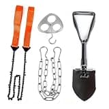 SNBBGT 3 PCS Outdoor Camping Survival Set,Includin Folding Shovel,Chain Hand Saw and Campfire Tripod Plate,Suitable for Outdoor Camping,Backpacking,Hiking and Other Emergency Outdoor Situations.