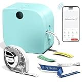Phomemo Label Maker Machine with Tape, P12 Bluetooth Mini Label Makers Thermal Transfer Ribbon Printer Machine with Typewriters Templates for Home, School, Clothes, Gift Wrapping, Office, Green