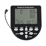 Rowing Machine Counter Monitor Replacement Timer Meter for Indoor Rower, Treadmill, Fan Bike - Displays Time, RPM, Mileage, Calories, Wattage, Heart Rate