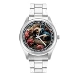 FodPand Analog Men Stainless Steel Band Watch Big Face Silver Wristwatch