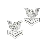 U.S. Navy E5 Petty Officer 2nd Class Pin-On Collar Device Brite (PAIR)