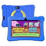aiprotablet Kids Tablet, 7 inch Android Tablet for Kids, 6GB+32GB 1TB Expand, Quad-Core Toddler Tablets with Case, BT, WiFi, Parental Control, Games, Dual Camera (Blue)