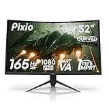 Pixio PXC325 32 inch 165Hz Refresh Rate FHD 1080p Resolution 1500R Curved VA Panel 1ms MPRT Response Time Adaptive Sync HDR Tilting Stand Gaming Monitor