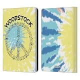 Head Case Designs Officially Licensed Peanuts Tie Dye Peace Sign Woodstock 50th Leather Wallet Case Compatible with Amazon Kindle Paperwhite 6