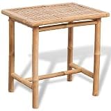 Bamboo 3 Piece Bistro Set with Cushions, Table and 2 Chairs for Indoor Outdoor Living Space