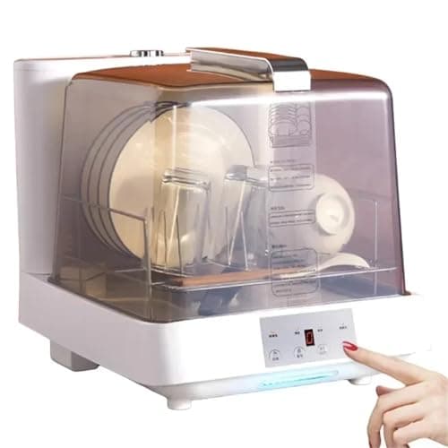 Portable Dishwasher Home Electric Dishwasher Household Automatic High Temperature Dishwashing Drying Disinfection Countertop Mobile Installation Tab for Dorm RV