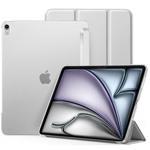 Mastten for iPad Air 13 Inch Case M4/M3/M2 (2026/2025/2024), Slim Stand Smart Cover with Translucent Hard Back for iPad Air 13 Case, Support Touch ID, Auto Wake/Sleep – Light Gray