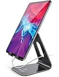 Lamicall Tablet Stand, Tablet Holder for Desk - Multi-Angle Adjustable Tablet Desktop Dock Gifts, Compatible with iPad Pro 11, 12.9, Air, Mini, Fire HD, Galaxy Tab, and Other 4-13" Tablets, Black