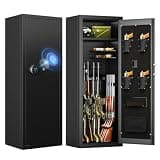 KAER 12-16 Gun Safe with Digital Electronic Keypad and Fingerprint, Heavy-Duty Long Rifle Safe for Rifles and Pistols With Removable Shelves, For Living Room Office Garage Shooting Range