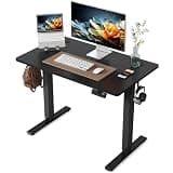 YIHAYO Electric Standing Desk, 40 x 24 Inches Stand Up Desk with Splice Board, Adjustable Height Desk, Computer Desk for Home Office, Black Frame/Black Top