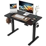 YIHAYO Electric Standing Desk, 40 x 24 Inches Stand Up Desk with Splice Board, Adjustable Height Desk, Computer Desk for Home Office, Black Frame/Black Top