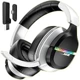 Buwnia WF18 Wireless Gaming Headset, Up to 100H Battery, 2.4GHz & Bluetooth 5.3, 7.1 Surround Sound for FPS, Battle Royale & Sports Games for ps5, PC, Switch, Mobile