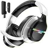 Buwnia WF18 Wireless Gaming Headset, Up to 100H Battery, 2.4GHz & Bluetooth 5.3, 7.1 Surround Sound for FPS, Battle Royale & Sports Games for ps5, PC, Switch, Mobile