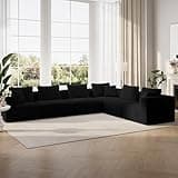 Novilla 141" Modular Sectional Sofa, Modern Cloud Sectional Couch with Smarts Coil® Support, L-Shape Boneless Couch for Living Room Apartments Bedroom, No Assembly Required (6 Seat)