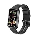 Runlio Fitness Trackers, 1.47 Inch Smartwatch, Touchscreen Activity Tracker with Thin Smartband Design, 5ATM Waterproof Fitness Watch Blood Oxygen Heart Rate Monitor for Android/iOS (Black)