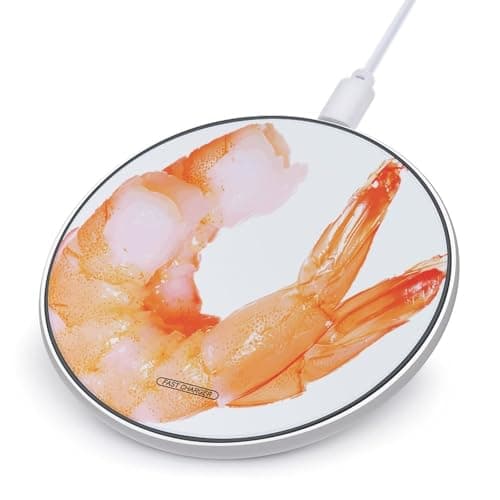 Glutton Shrimps Wireless Charger Portable 10W Fast Wireless Charging Pad Compatible with Phone Ultra-Thin Charging Station Lightweight Charger Mat for Travel Home Office Desk