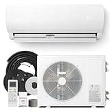 Kinetheme 12000 BTU Mini Split AC/Heating System, 19 SEER2 115V Inverter Air Conditioner with 1 Ton Heat pump, Complete Installation Kit Included, Covers Up to 750 Sq.Ft, Upgraded Version