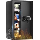 5.2 Cuft Large Safes for Home Use Water and Fireproof, Digital Security Fire Safe Box with Programmable Keypad, Key Lock & Removable Shelves, Anti-Theft Document Safe for Money, Medicine and Valuables