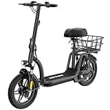 Gotrax FLEX ULTRA Electric Scooter with Seat for Adult, 25 Miles Range &20Mph Power by 500W Motor, 14" Pneumatic Tire and Comfortable & Height Adujustable, Wider Deck & Carry Basket for Commuting