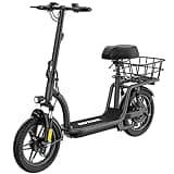 Gotrax FLEX ULTRA Electric Scooter with Seat for Adult, 25 Miles Range &20Mph Power by 500W Motor, 14" Pneumatic Tire and Comfortable & Height Adujustable, Wider Deck & Carry Basket for Commuting