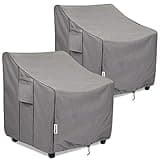 BOLTLINK Patio Chair Covers Waterproof, Heavy Duty Outdoor Furniture Covers Fits up to 31.5W x 33.5D x 36H inches -2 Pack Grey