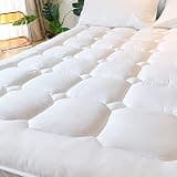 UNILIBRA Twin Size Mattress Pad Cooling Rayon from Bamboo, Quilted Fitted Mattress Protector Pillow Top Single Mattress Cover with Deep Pocket Up to 19 Inches, Ultra Soft Filling Mattress Topper