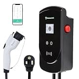 50 Amp - PRIMECOM.TECH Level-2 Smart Electric Vehicle Home Charging Station 220 Volt for Tesla and All EV Brands 30' Feet Length (30 Feet, NEMA 6-50p)