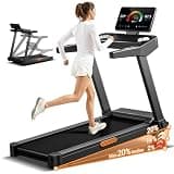 CUROSR Fitness Foldable Treadmill with 20% Adjustable Incline for Home Office, 8.7MPH & 3.5HP Quiet Brushless Running Machine 400 LBS Weight Capacity, 42.5"x16.2" Wide Running Belt