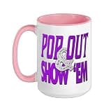 Purple Pop Out & Show 'Em Purple Color Graphic Ceramic Mug, Pink/White, 15oz