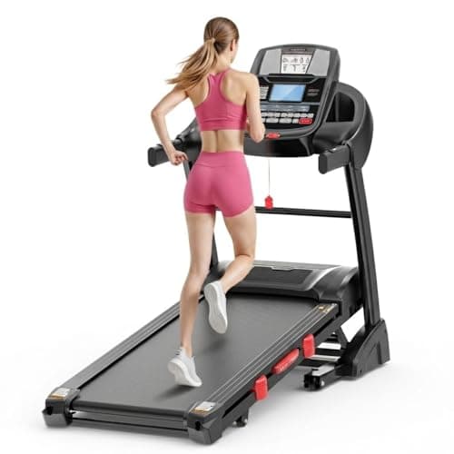 5.1HP Folding Treadmills for Home, 400lbs Capacity with 20% Incline, Max 12MPH Speed, Treadmill Running Machine with APP & Bluetooth, Shock Absorption, Home&Office